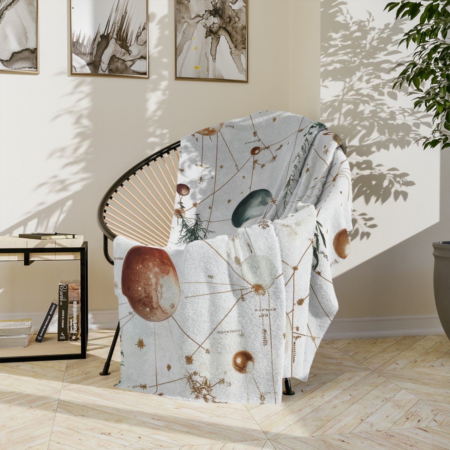 planets + plants velveteen blanket