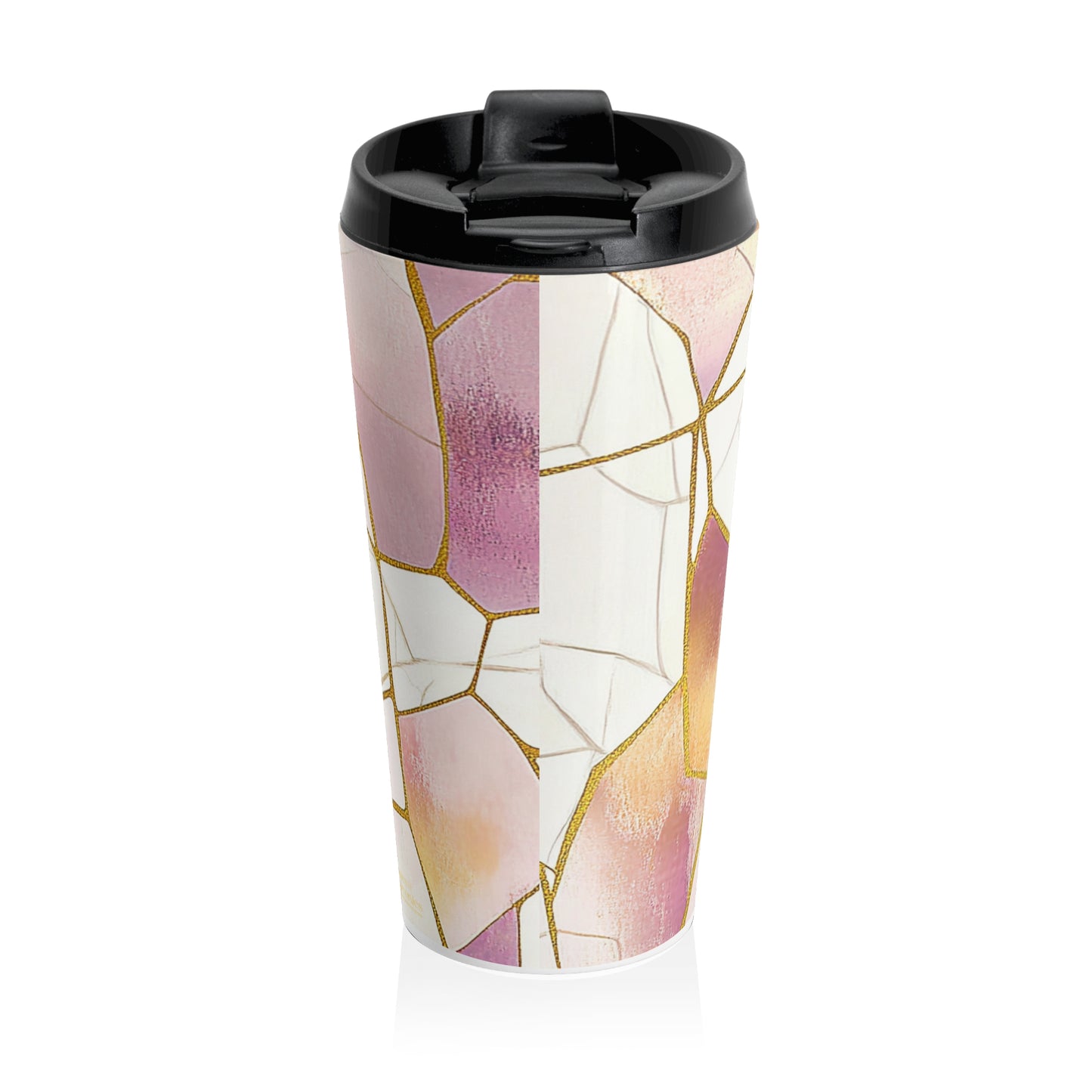 Peony Abstract Stainless Steel Travel Cup with Lid