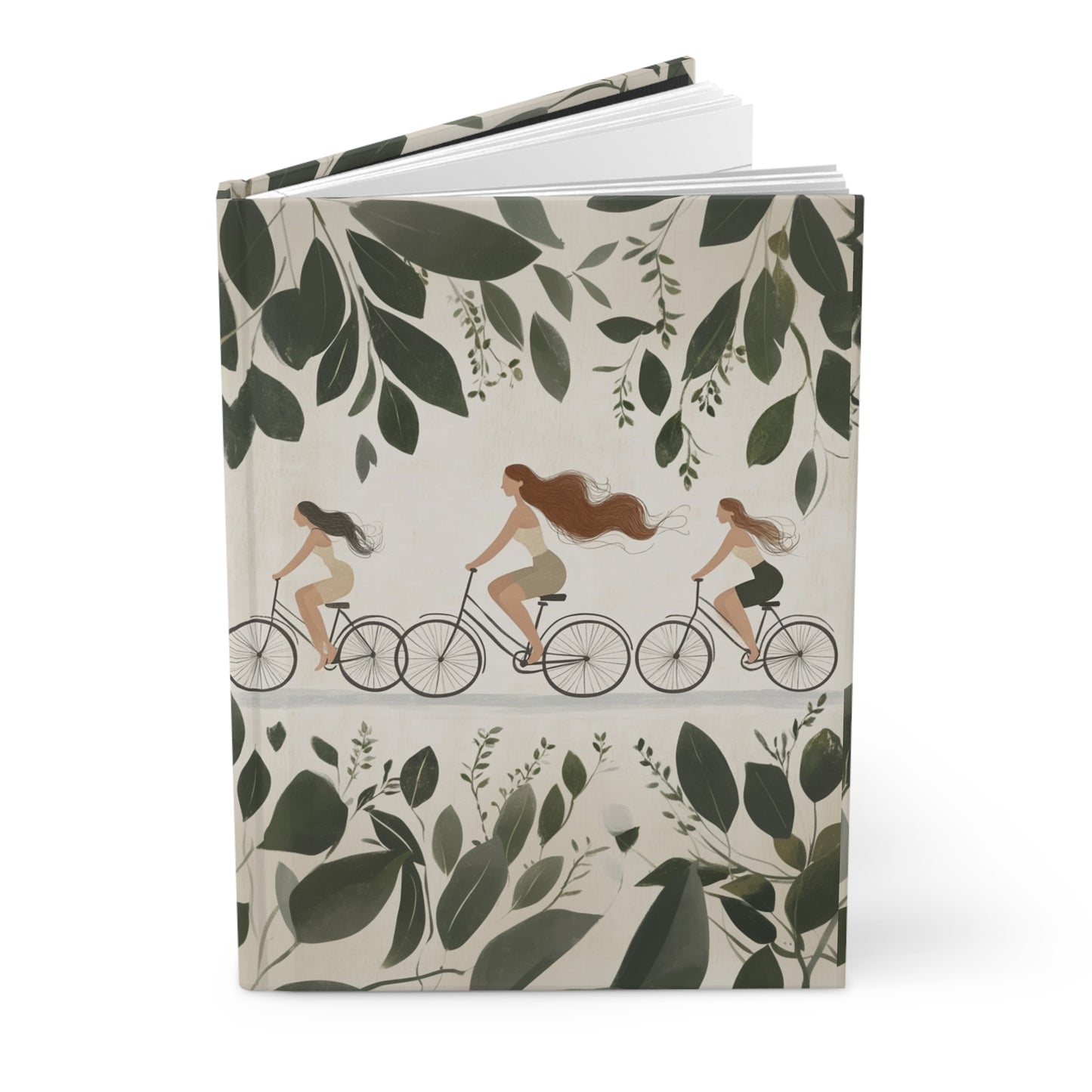 biking buds original artwork hardcover journal with free optional personalization