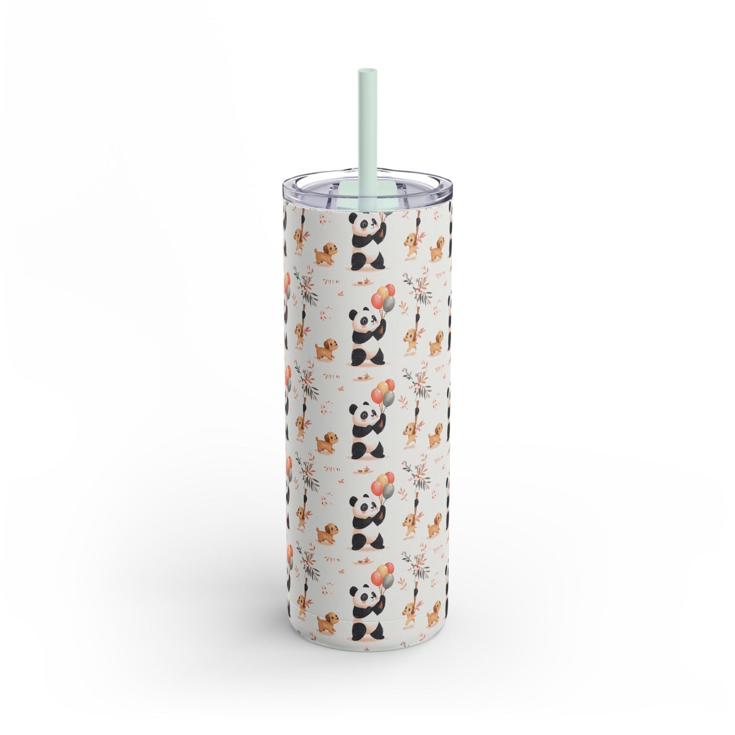 panda pups skinny tumbler 20oz