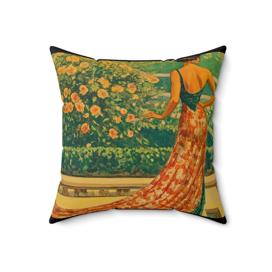 1920s flapper designer throw pillow