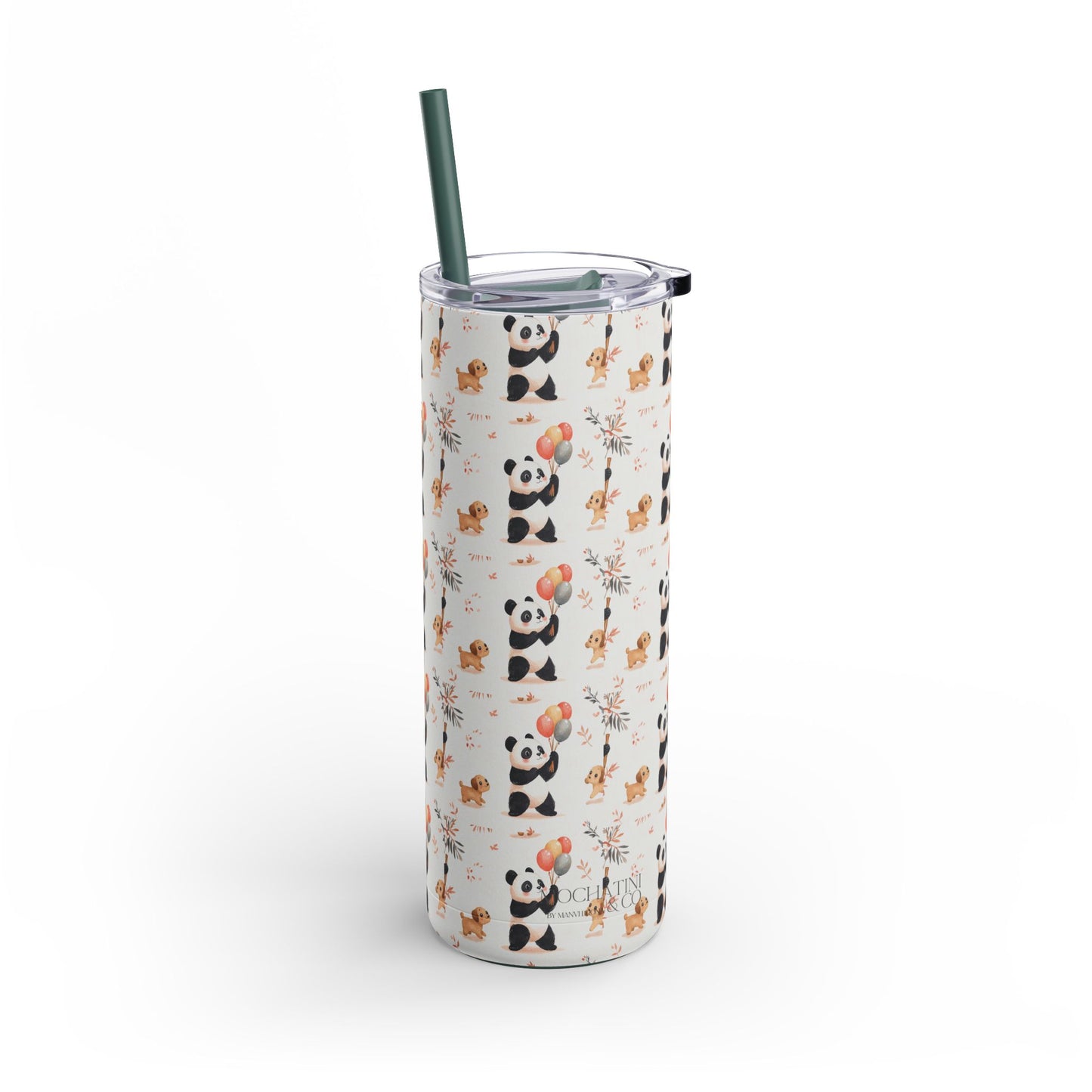 panda pups skinny tumbler 20oz