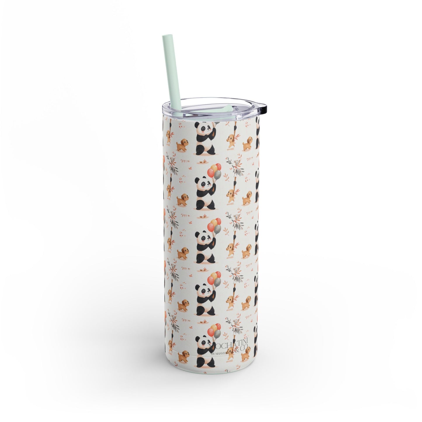 panda pups skinny tumbler 20oz