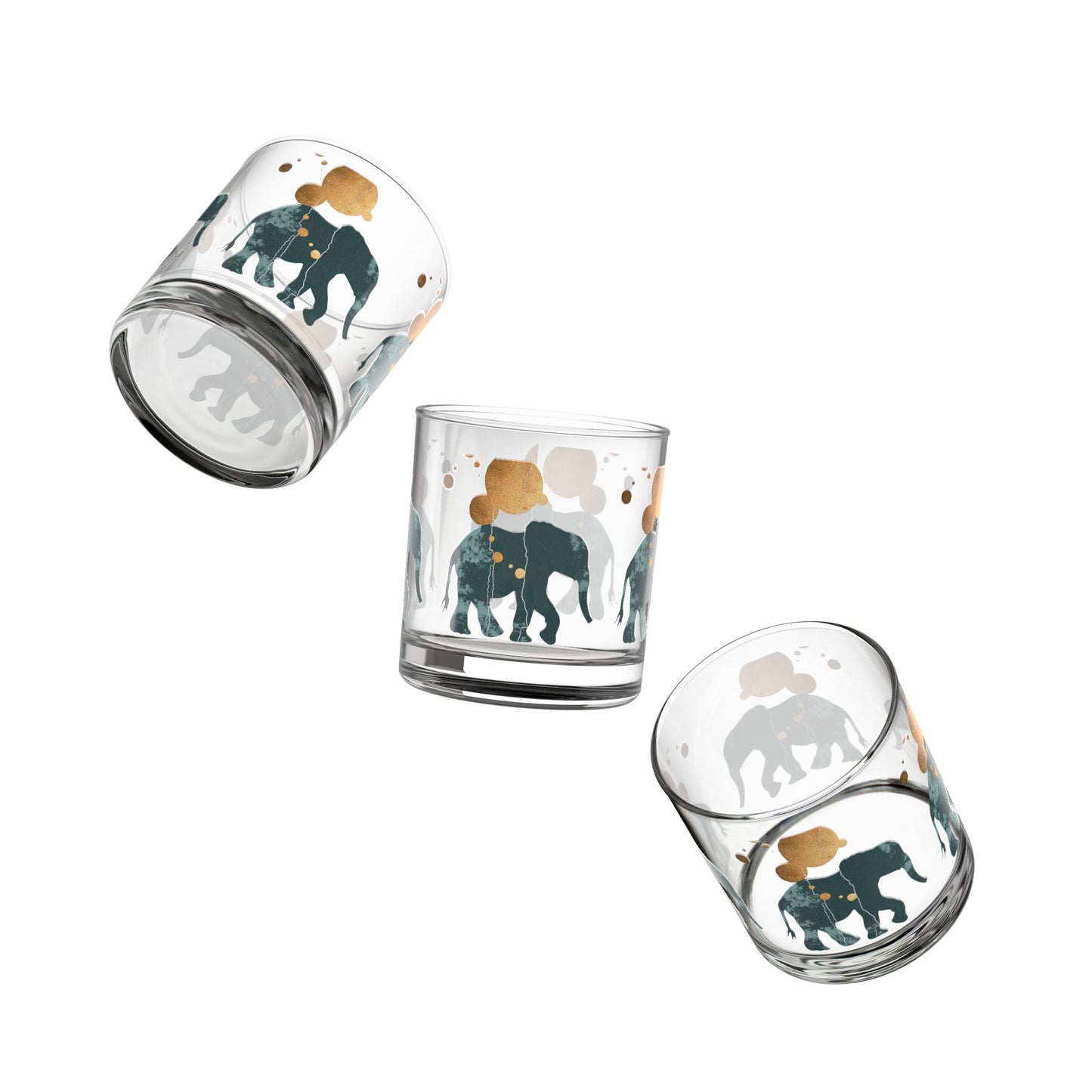 lucy elephant "haati" beverage glasses - 10oz Set of 4