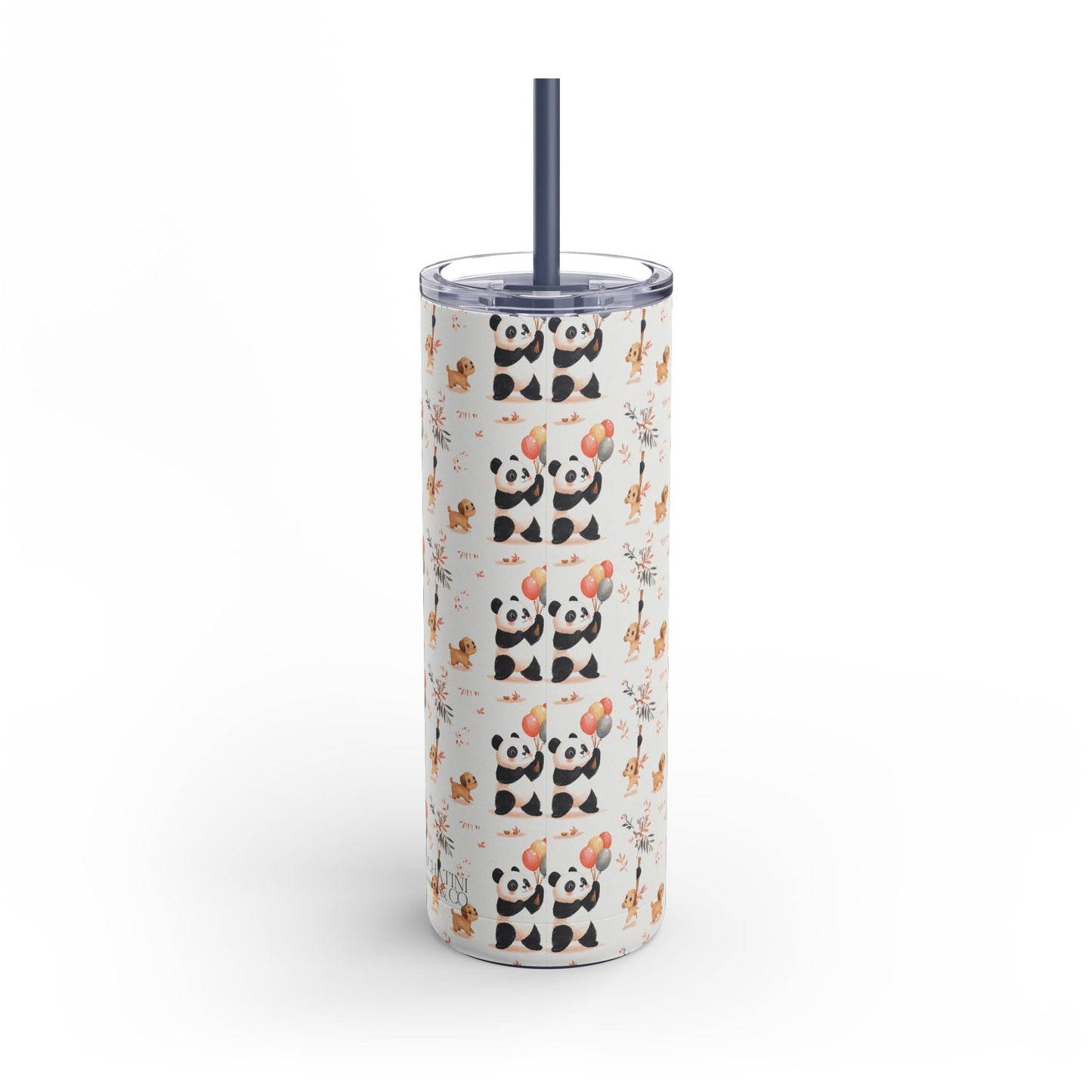 panda pups skinny tumbler 20oz