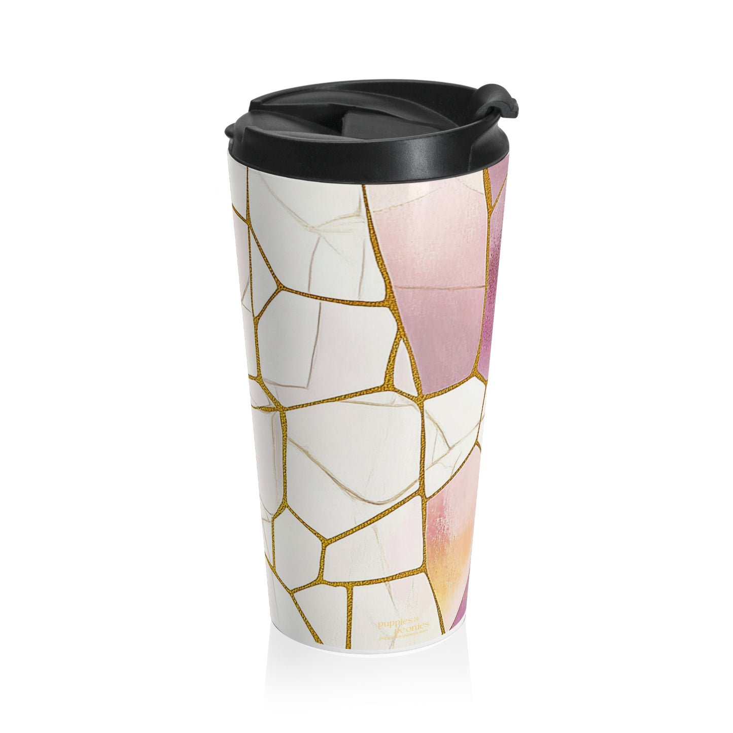 Peony Abstract Stainless Steel Travel Cup with Lid